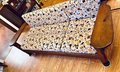 Vintage Handmade Wood and Floral Sofa