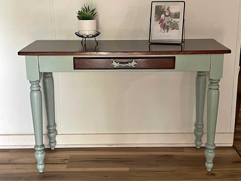 Handmade Solid Oak Sofa Table Entryway Table Farmhouse Style